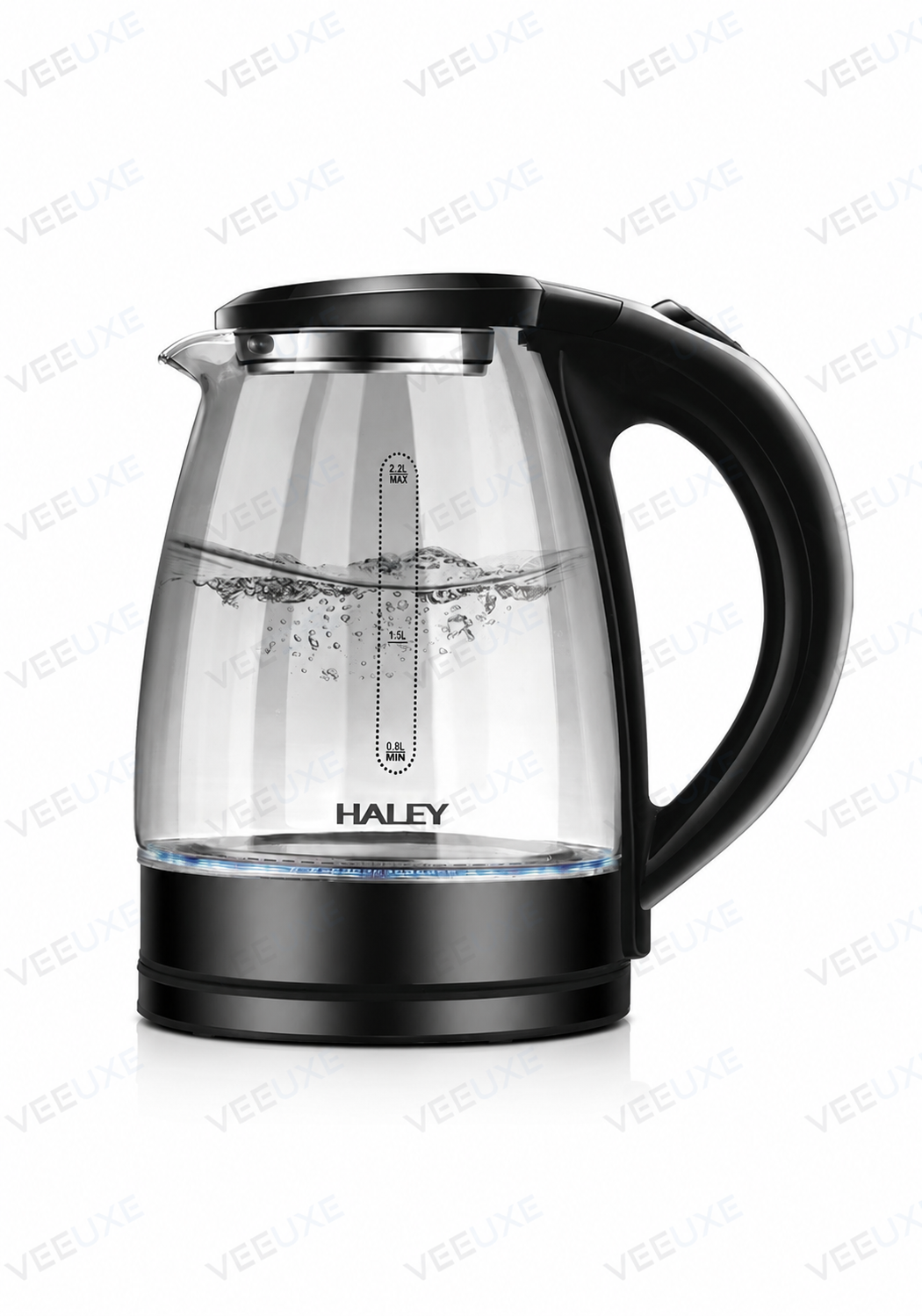 a425c54f-d111-4e2e-96c6-16316b746afb غلاية ماء كهربائية زجاجية HALEY بسعة 2.2 لتر، قاعدة 360 درجة، إيقاف تلقائي وتسخين سريع – موديل HY-8855 - الصورة 1