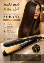 ⁦مكواة فرد شعر SOKANY بصفائح تيتانيوم – تسخين عالي وتصميم احترافي⁩ - الصورة ⁦4⁩