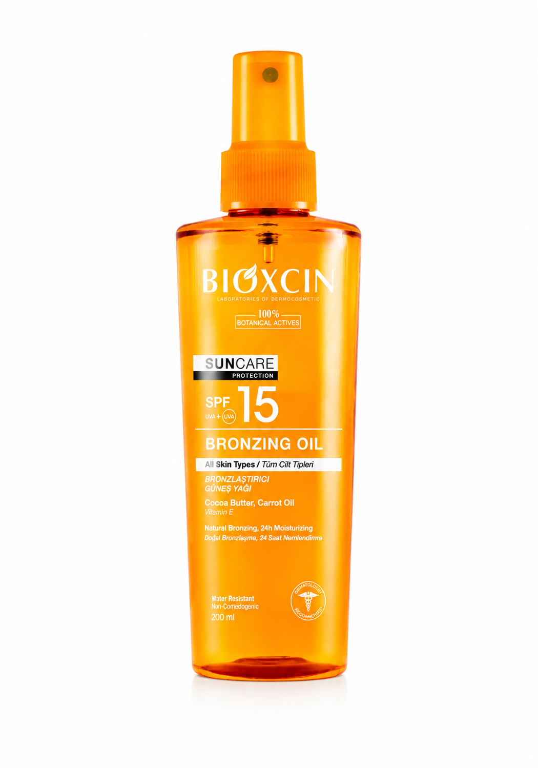 1 زيت Bioxcin Sun Care للتسمير بعامل حماية SPF 15+ – بخاخ 200 مل - الصورة 1