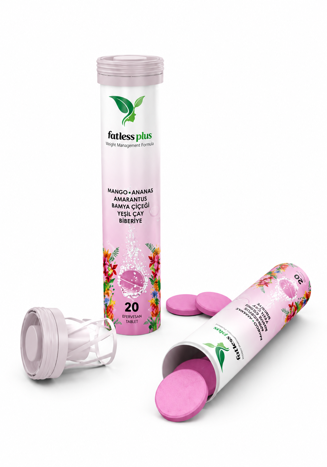 4a8e95bd-49ba-48f8-9608-17265d1e03d6 أقراص Fatless Plus 2 الفوّارة للتنحيف (المرحلة الثانية) بنكهة المانجو و الأناناس – 20 قرص - الصورة 1