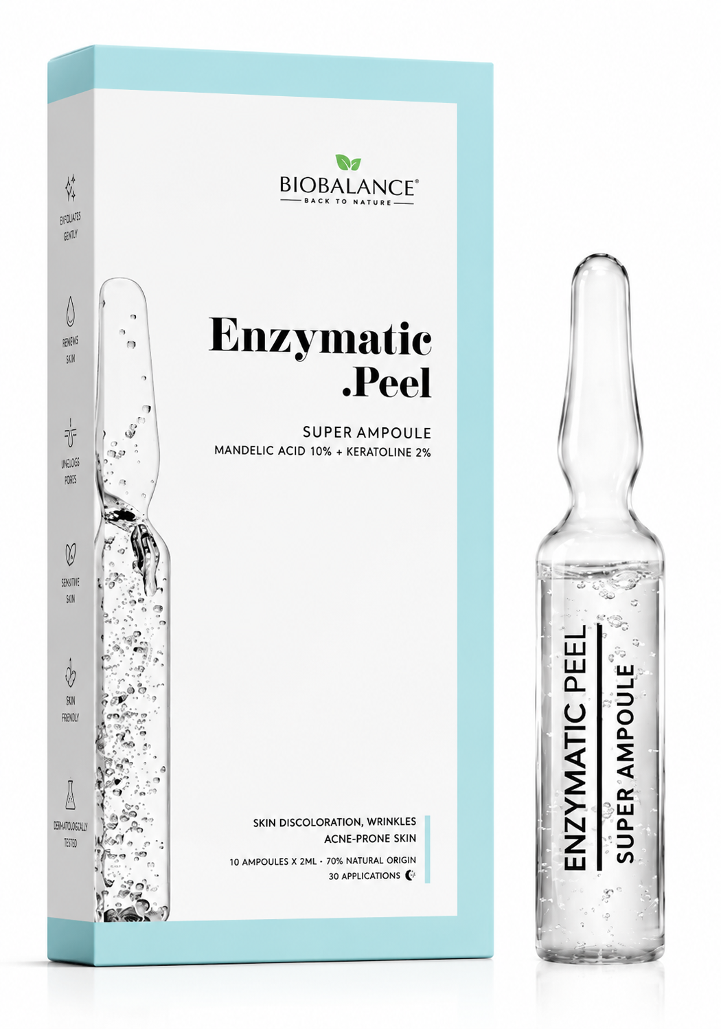 aa513e97-0506-490a-b597-4e41998d4f01 أمبولات تقشير إنزيمي Biobalance – Mandelic Acid 10% + Keratoline 2% - الصورة 1