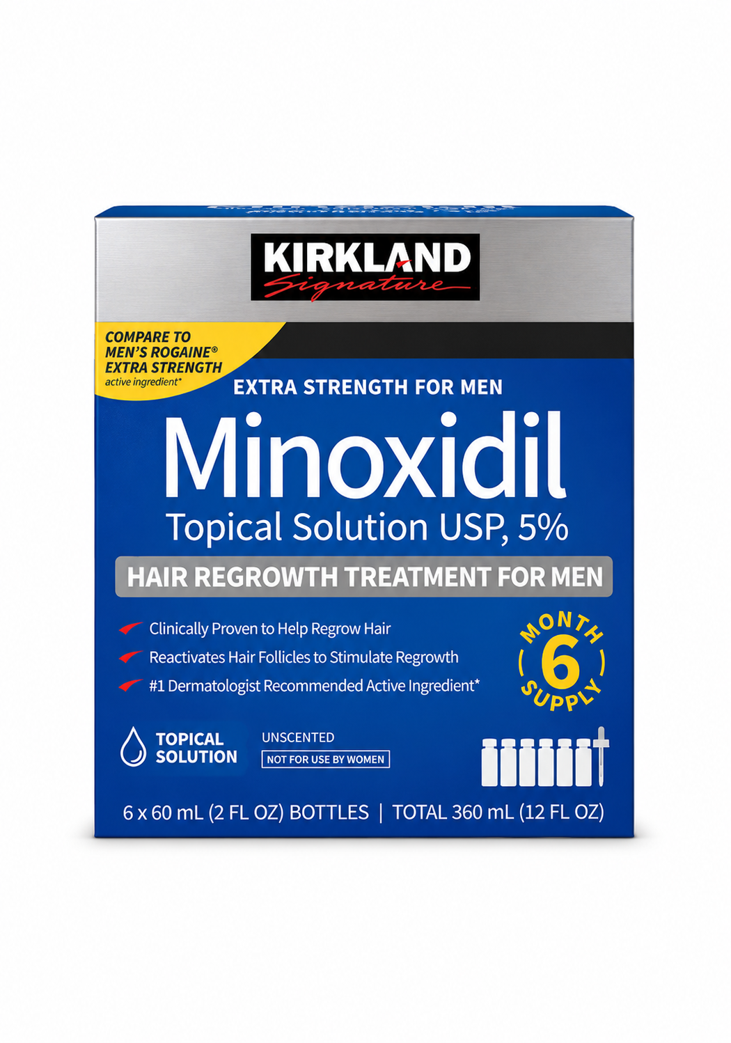 b51a303e-5e7a-42c0-9170-4a892f7b67bb محلول Kirkland Minoxidil 5% – الحل الأمثل والمثبت علميا لإيقاف تساقط الشعر - الصورة 1
