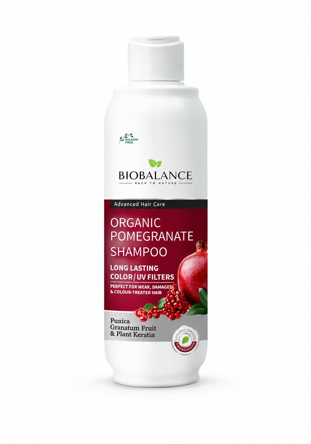 cf82ff0a-e5ea-4deb-8591-f65f33069f2b شامبو الرمان العضوي BIOBALANCE – حماية اللون ولمعان طويل 330 مل - الصورة 1