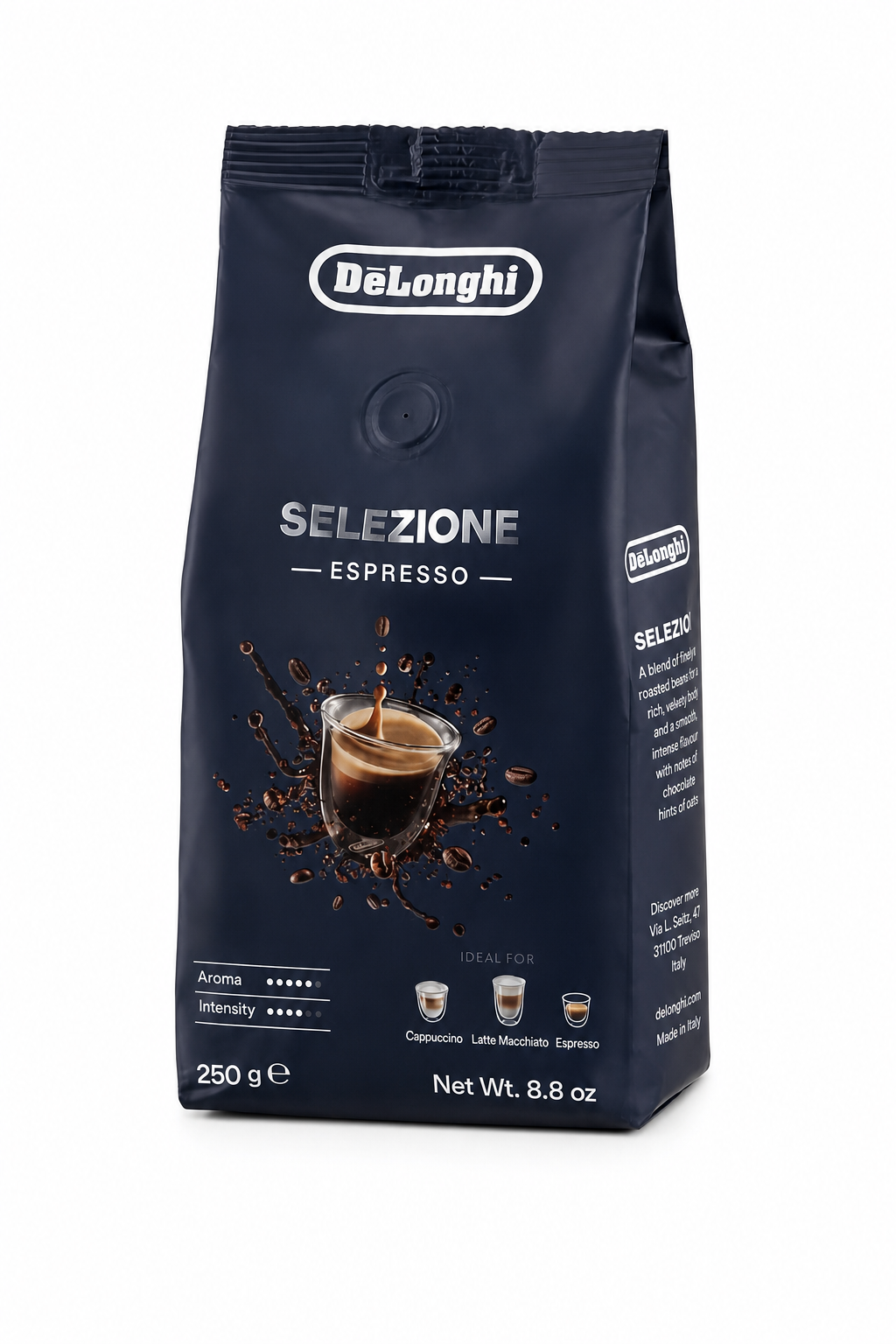 07c4c586-9fe5-4d9e-bfac-087a1f4bca84.png حبوب قهوة كاملة De'Longhi Selezione Espresso 250g موديل DLSC601 - الصورة 1