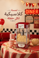 ⁦ماكينة تحضير الفشار الكهربائية Ariete Vintage XL بقدرة 310 واط وسعة 700 غرام - موديل 2953⁩ - الصورة ⁦3⁩