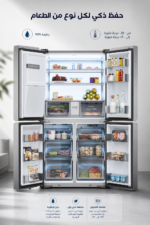 ⁦ثلاجة هاير HCR 7918 ETMB متعددة الأبواب 601 لتر بنظام No Frost⁩ - الصورة ⁦3⁩