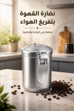 ⁦علبة حفظ القهوة بتفريغ الهواء De’Longhi DLSC068 سعة 1.2 لتر باللون الفضي⁩ - الصورة ⁦2⁩