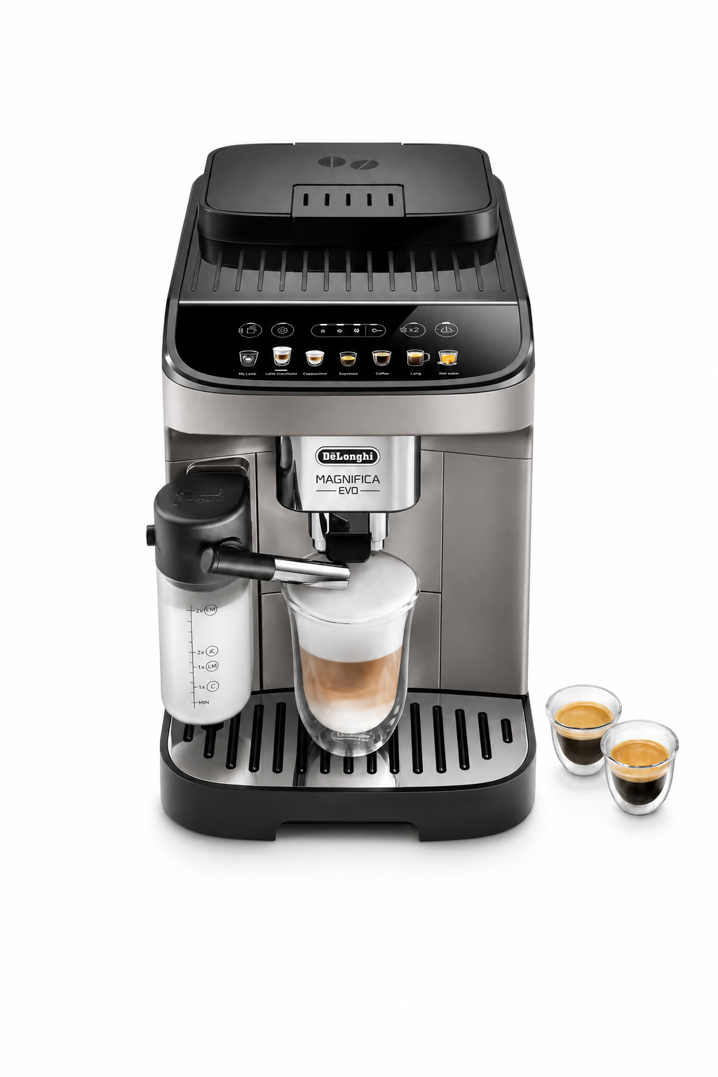 7705fd91-a57a-4627-933a-167ab52603a7.png ماكينة قهوة أوتوماتيكية De'Longhi Magnifica Evo بتقنية LatteCrema Hot موديل ECAM 290.81.TB - الصورة 1