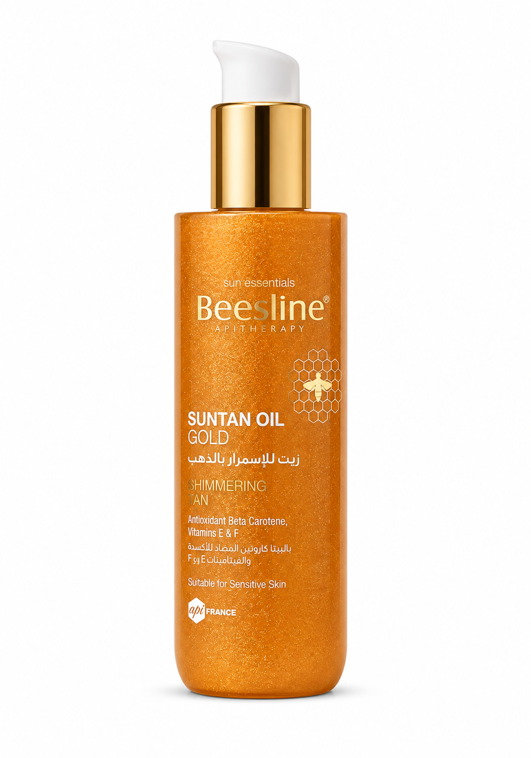 772a5687-f4b6-4eae-b9de-282a7685d1e1 زيت Beesline الذهبي للتسمير – لون برونزي ولمعة متألقة - الصورة 1