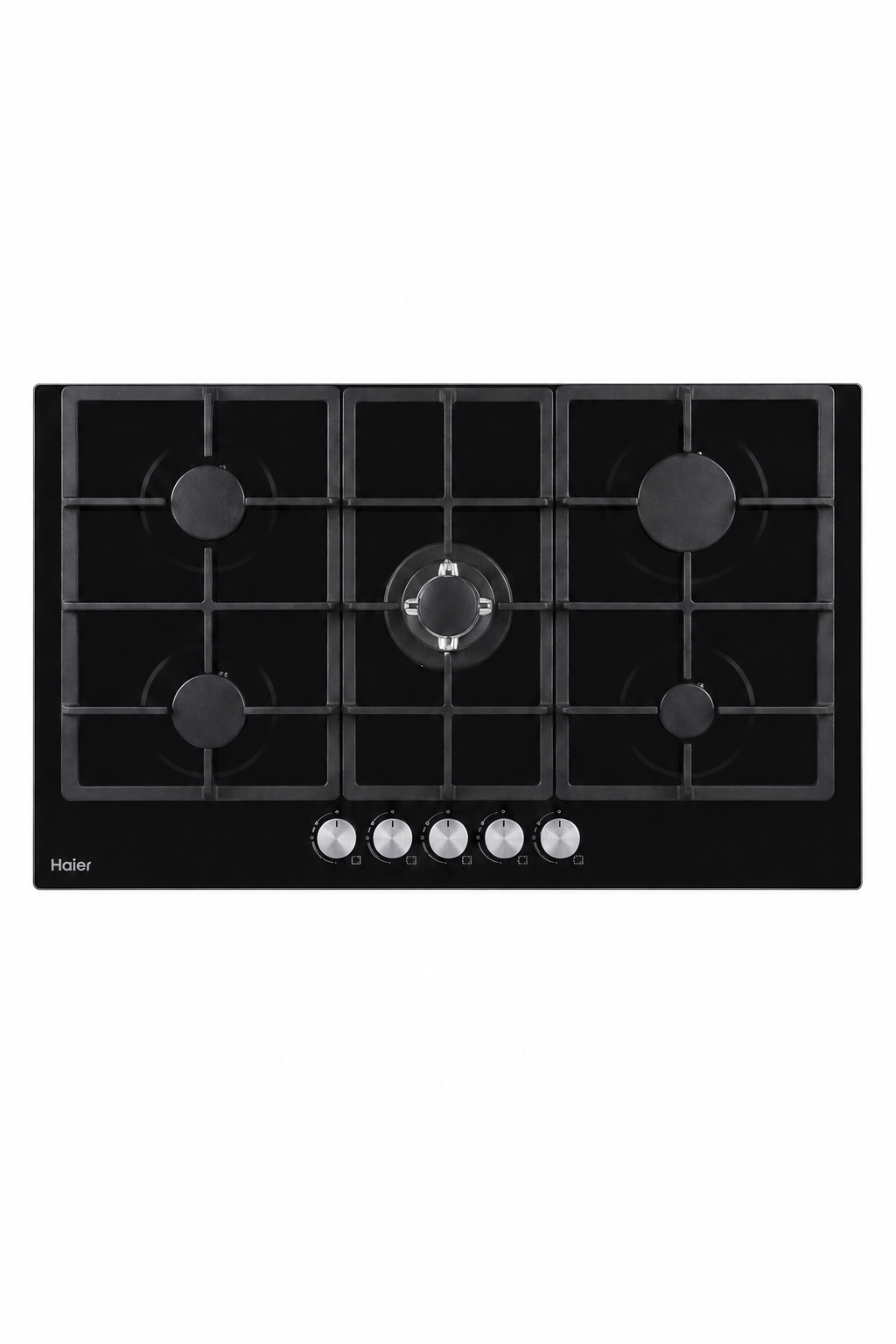 787c9031-99f6-4e30-8286-ee5041f18829.png موقد غاز مدمج Haier HOB-G95CBT3B مقاس 90 سم بزجاج أسود و5 شعلات - الصورة 1