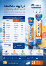 ⁦أقراص Plusssz Sport 100% Complex الفوارة – إلكتروليتات للرياضيين بنكهة الليمون والجريب فروت (24 قرص)⁩ - الصورة ⁦2⁩
