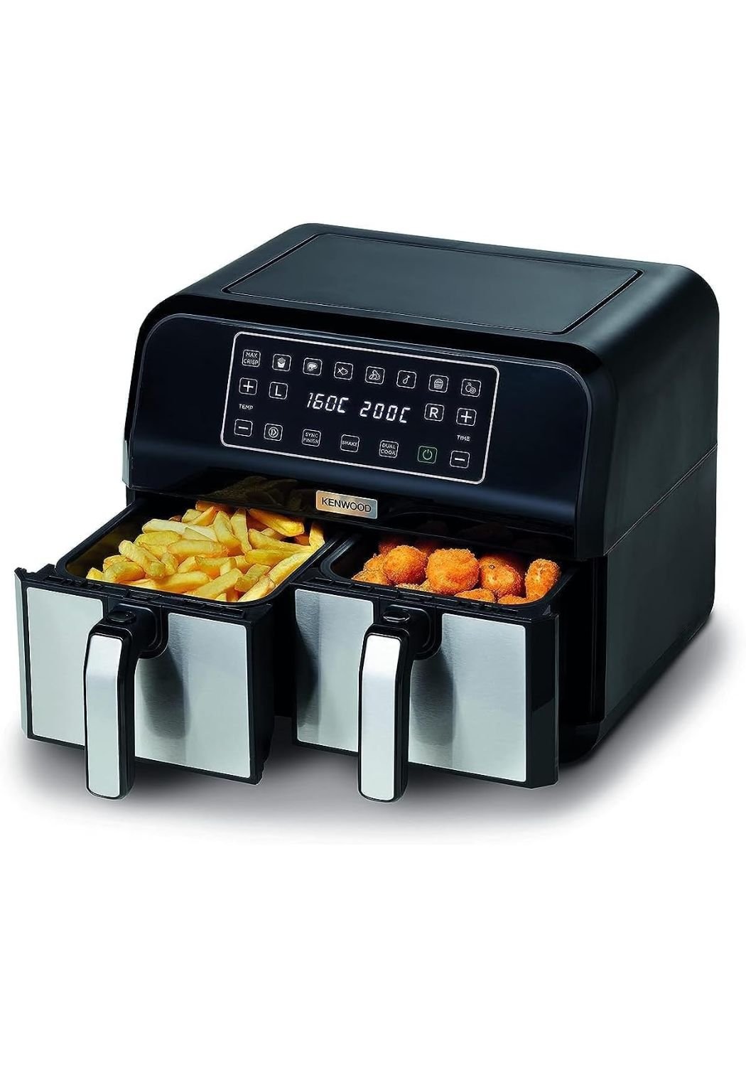Untitled design - 2026-07-12T181202.493 قلاية هوائية رقمية KENWOOD مزدوجة السلة 8 لتر – Dual Zone مع شاشة لمس | HFM75.000MB - الصورة 1