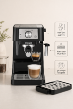 ⁦ماكينة إسبريسو De'Longhi Stilosa EC260BK بضغط 15 بار وتصميم أسود مدمج⁩ - الصورة ⁦4⁩