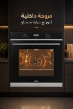 ⁦فرن غاز مدمج Haier HOX 6121 BX سعة 80 لتر مع شواية ومروحة توزيع حرارة⁩ - الصورة ⁦3⁩