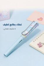 ⁦قلم رصاص أزرق بوزة ثابتة وغطاء مطبوع - موديل 7769⁩ - الصورة ⁦3⁩