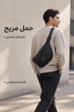 ⁦حقيبة رجالية CROM كروس بودي بسحابات متعددة HP022⁩ - الصورة ⁦3⁩
