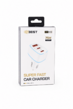 شاحن سيارة QBest بقدرة 75W وثلاثة منافذ QB77