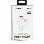 شاحن سيارة QBest بقدرة 75W وثلاثة منافذ QB77