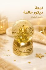 ⁦كرة ثلج ذهبية قياس وسط تعمل بالبطاريات - موديل 10312⁩ - الصورة ⁦2⁩