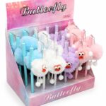 قلم جل أزرق Butterfly 6490 مع لعبة فرو ناعمة
