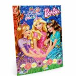 دفتر تلوين ورسم Barbie كبير مع قناع ملون - 14422