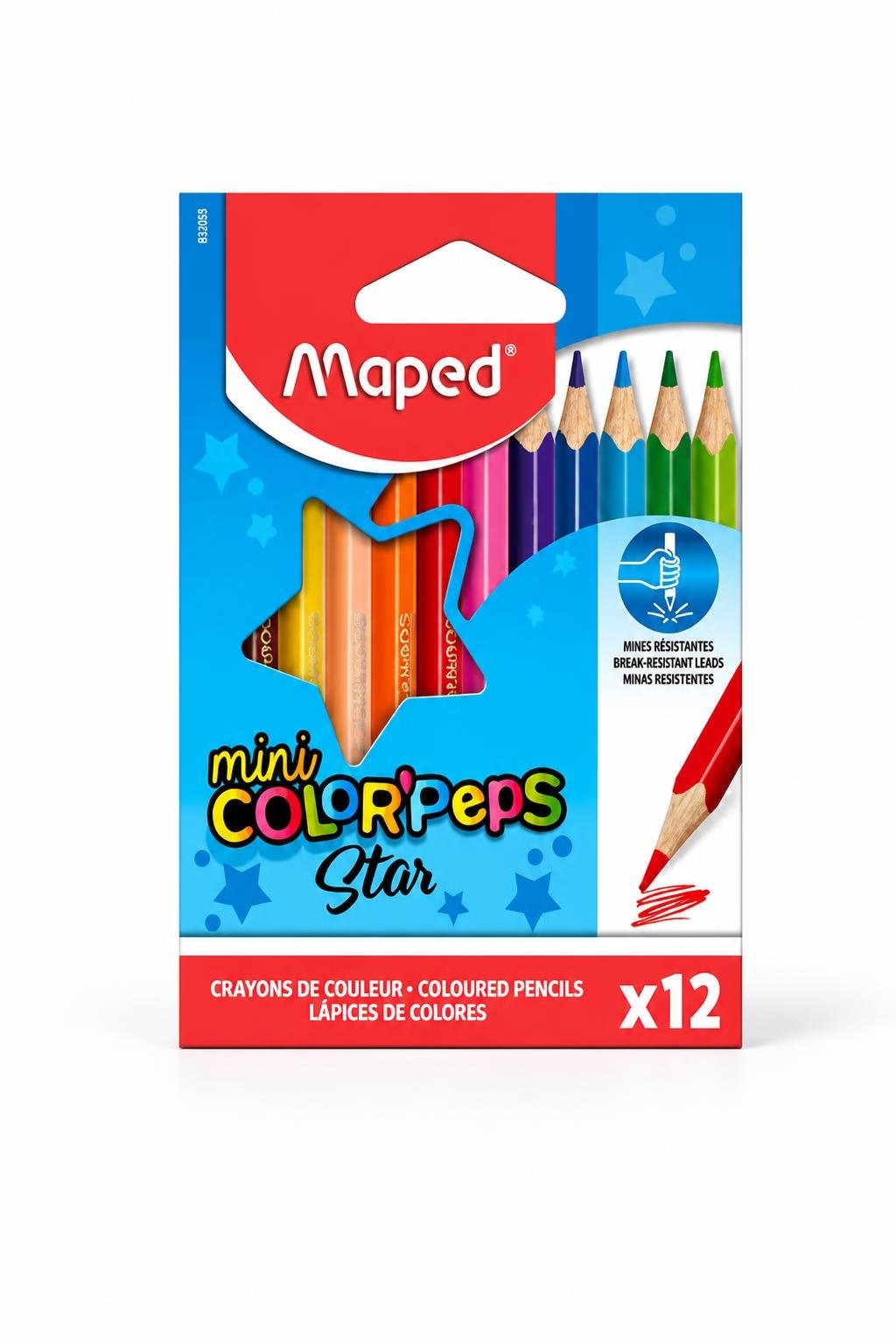 1474836a-e93d-4b28-9830-7172116c2d27.jpg أقلام تلوين خشبية Maped mini Color'Peps Star 12 لون - موديل 1398 - الصورة 1