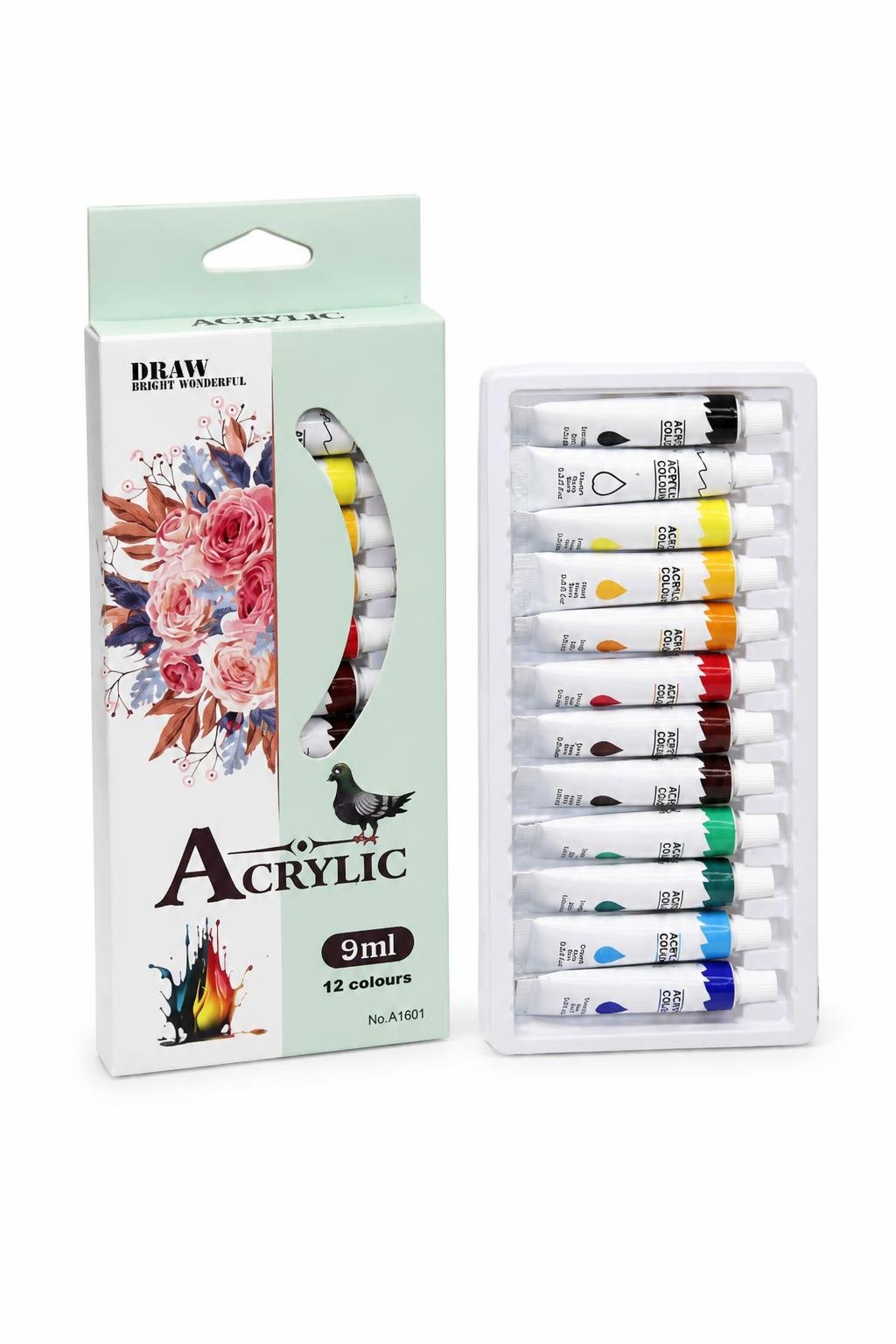 18cb50a6-2fe4-4386-985c-0e6878c924eb.jpg مجموعة ألوان إكرليك 12 لون 9 مل عصارات - موديل 8567042 - الصورة 1