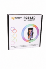 حلقة إضاءة QBest QB953 RGB LED قياس 46 مع قاعدة تثبيت