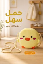 ⁦حقيبة أطفال دائرية صفراء بتصميم كتكوت - موديل 7159780⁩ - الصورة ⁦3⁩
