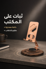 ⁦حامل هاتف مكتبي QBest معدني بزاوية 360 درجة QB860⁩ - الصورة ⁦3⁩
