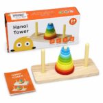 لعبة Hanoi Tower خشبية ملونة بـ3 أعمدة - موديل 6142543