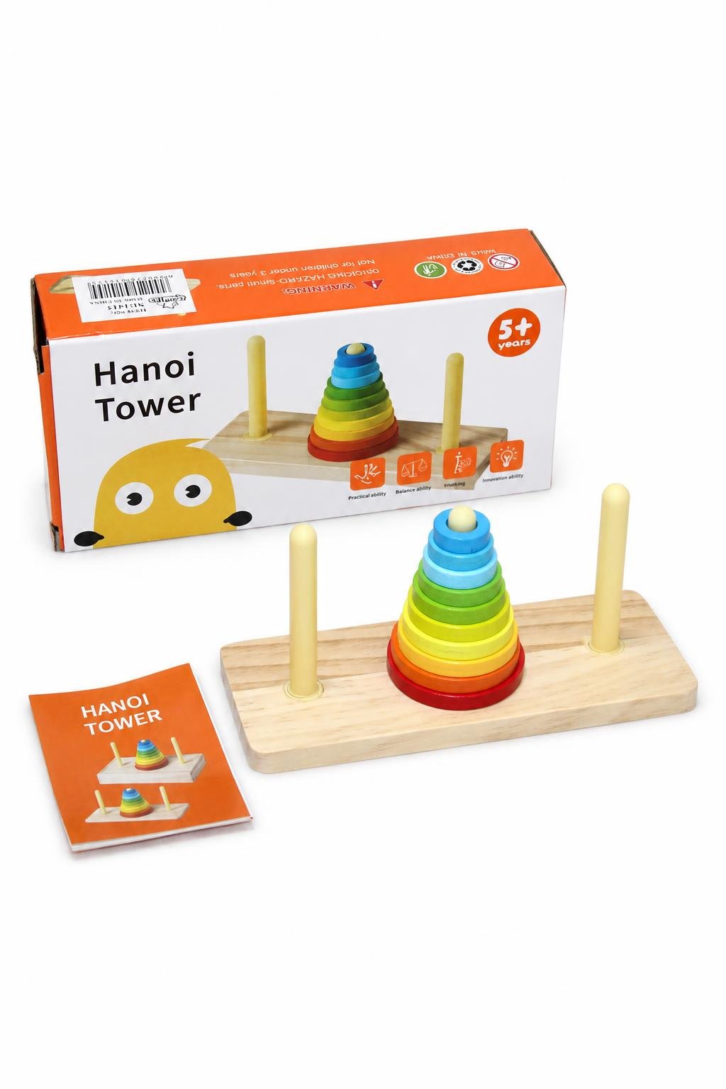 25f0174c-25bc-48f3-80ca-3ea54c8f886f.jpg لعبة Hanoi Tower خشبية ملونة بـ3 أعمدة - موديل 6142543 - الصورة 1