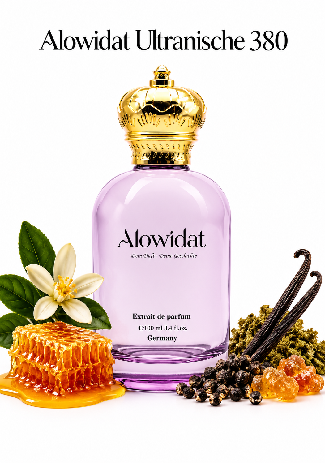 260563cb-e595-47fa-b549-7f361eba5d81 عطر نسائي Alowidat Ultranische 380 – عنبري عسلي بلمسة فانيليا دافئة - الصورة 1