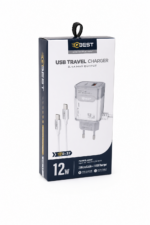 شاحن USB QBest بقدرة 12 واط مع وصلتي Micro QB37