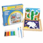 صندوق تلوين بالرمل QIYI WOODEN مع لوحات وقلم مائي 2651769