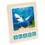 لوحة بزل خشبية لتكوين كلمة SHARK - موديل 15792