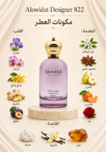 ⁦عطر نسائي Alowidat Designer 822 – زهري فاكهي بلمسة عنبرية دافئة⁩ - الصورة ⁦2⁩