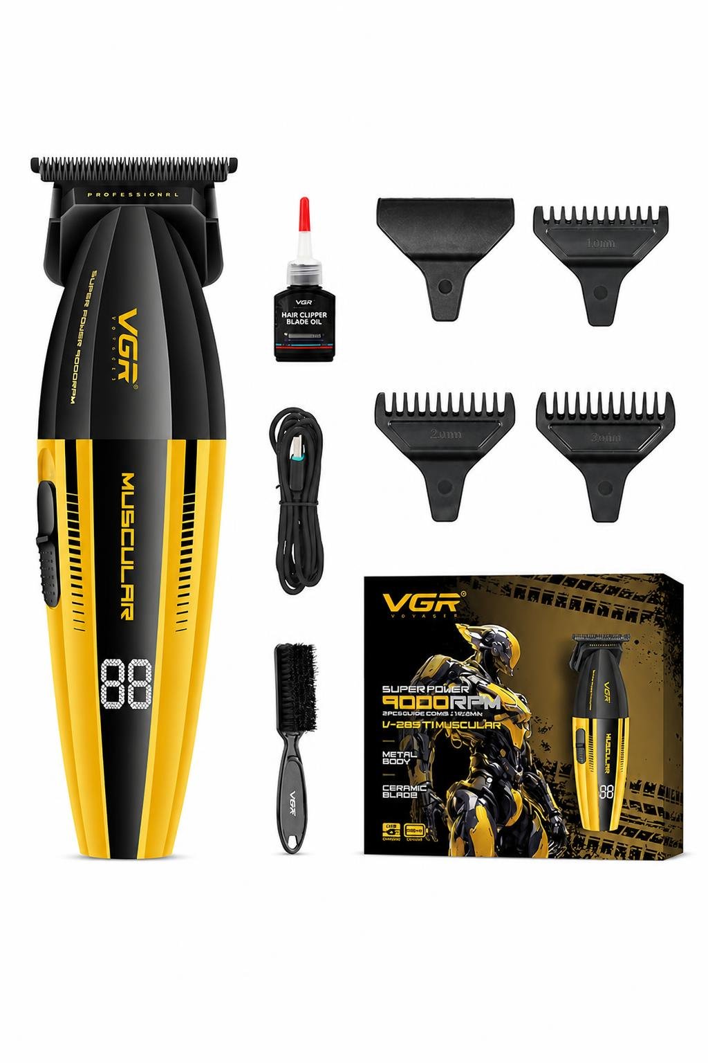 3333b619-17b7-49fa-8493-c487ceb4f653.jpg ماكينة حلاقة VGR 285T بمحرك توربو 9000RPM وشفرات DLC - الصورة 1