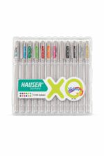 طقم أقلام جل HAUSER Germany XO 12 لون بعلبة بلاستيك
