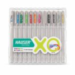 طقم أقلام جل HAUSER Germany XO 12 لون بعلبة بلاستيك