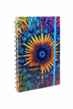 دفتر ذكريات فني A5 بمطاطة وتصميم A riot of colours - 8840