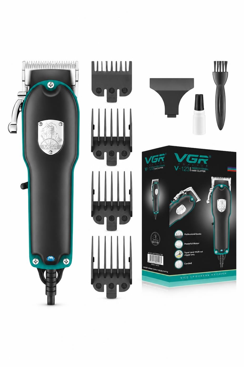 3aa84b4d-de4c-444e-9d9d-394c9138b547.jpg ماكينة حلاقة VGR V-123 بسلك وشفرات Stainless Steel - الصورة 1