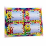 طبق إتيكيت كبير SpongeBob 14388 - 4 لصاقات × 20 طبق