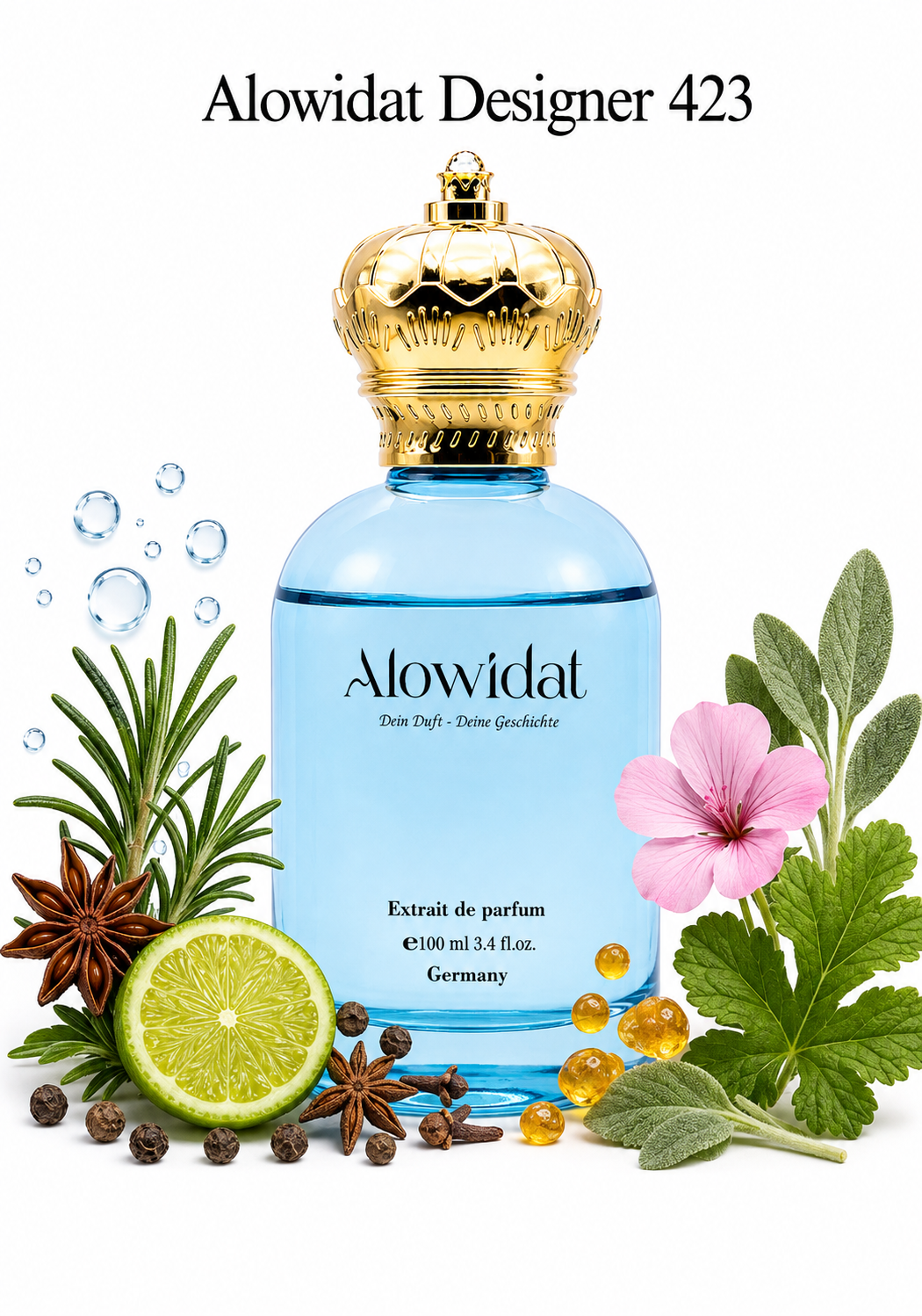 428b829e-7318-4fc1-815f-60589b0349da عطر رجالي Alowidat Designer 423 – مائي عطري بلمسة خشبية عنبرية - الصورة 1