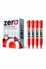 علبة أقلام وايت بورد Zero حمراء قابلة للتعبئة - 12 قطعة