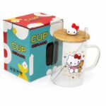 ماغ بيريكس Hello Kitty بغطاء خشبي وشلمونة زجاجية 9752
