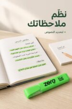 ⁦قلم هاي لايتر Zero Flat Neon أخضر - موديل 16470⁩ - الصورة ⁦2⁩