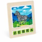 لوحة بزل خشبية لتكوين كلمة ZEBRA - موديل 15794