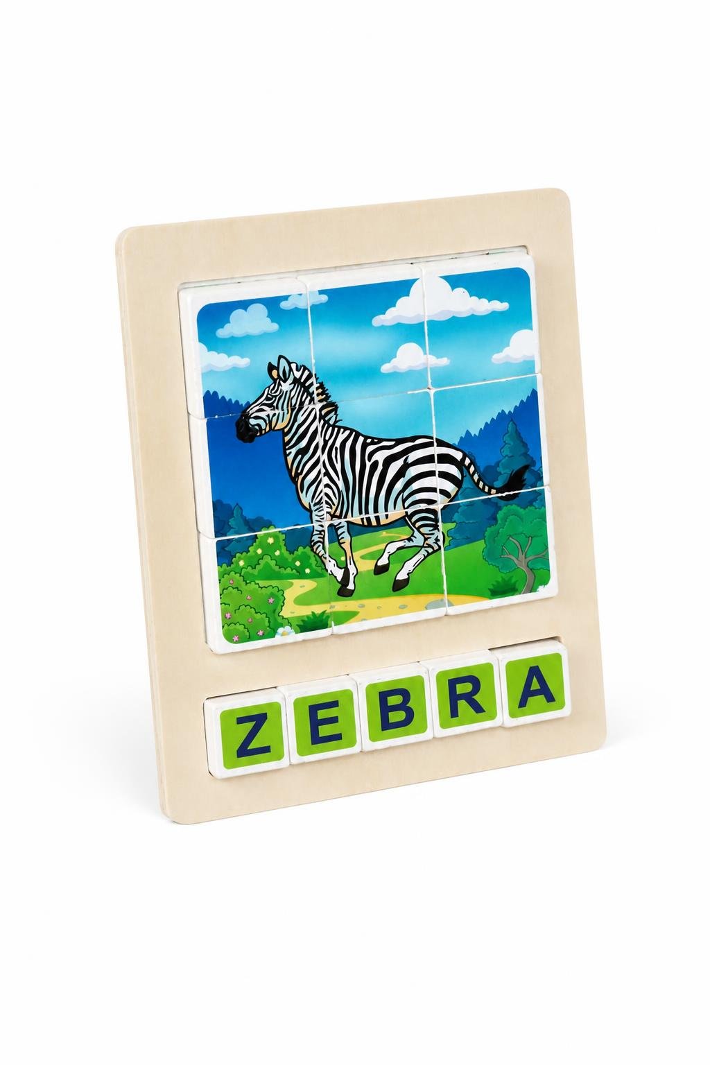57703e1e-f61d-45a4-a216-94e25c529ab1.jpg لوحة بزل خشبية لتكوين كلمة ZEBRA - موديل 15794 - الصورة 1
