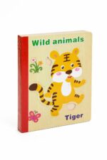 كتاب بزل خشبي إنكليزي للحيوانات البرية - 7854452